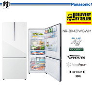 (SAVE 4.0) Panasonic NR-BX421 2-Door Fridge Bottom Freezer Refrigerator 380L Glass Door Series Inverter NRBX421WGWM NR-BX421WGWM