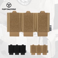 TOPTACPRO Tactical Triple 556 Mag Pouch Elastic Lightweight Hook&loop Tactical Mag Compartment 8542