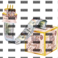 MARIER Money Roll Gift Box, with Card  Party Birthday Pull-Out Money Gift Box, Creative Money Bouque