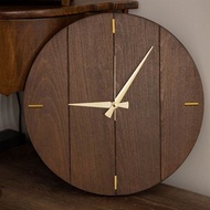 / teak wood wall clock simple wall clock goldnatural/ wall clock