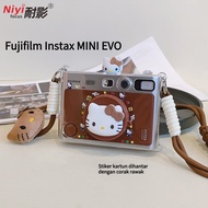 MINI EVO Crystal Case Translucent Pink Protective Cover Portable for Fujifilm Instax MINI EVO Silico