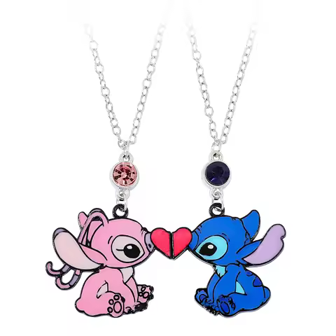 Stitch Couple pendant Set Lilo & Stitch Matching , Ohana Love Gifts for Couples