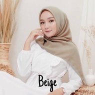 BELLA SQUARE Bwige || BELLA SQUARE Premium Beige SQUARE Scarf •Beige•