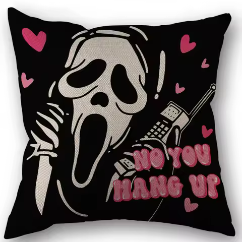 Ghost Face Pattern Pillow Case for Fall Thanksgiving Decor Living Room7.3