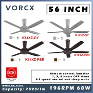 KDK Z-Series (56") 4 / 5 Blades Remote Control 3 Speed Ceiling Fan (GREY / BROWN) K14XZ K15YZ