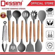 DESSINI ITALY Silicone Utensil Slotted Turner Spoon Spaghetti Server Ladle Spatula Scraper Tongs Bru