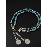 KAZOO Thin Version Turquoise Round Silver Bead Bracelet All-Match Sterling Silver Bracelet goros Sty