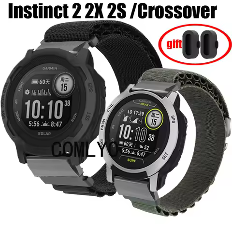 3in1 For Garmin Instinct 2X 2 2S Crossover Solar Sports Strap Nylon Soft Women Men Watch Band Chargi
