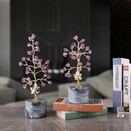 輕奢紫葡萄樹大理石底座擺件家居高級感客廳軟裝家居裝飾品