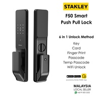 F50 STANLEY SMART Fingerprint Push Pull Door Lock Rechargeable Battery App Remote Unlock Home Plus
