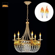 ORIENOR Candle Fire Light Bulb, Chandelier Base 2W LED Flame Light Bulbs, Fashion Plastic E14 E27 Fl