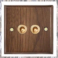 [Z F L U] Universal Electrical Power Outlet Retractable Wall Toggle Switch Panel in Retro Walnut Des
