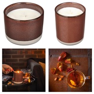 IKEA ROSENSLÅN Aromatherapy Scented candle in ceramic jar, amber &amp; rose/red/brown Lilin Wangi Aromatherapy Pewangi Rumah