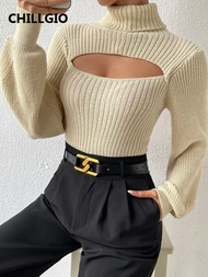 Halloween CHILLGIO Women Knitted Turtleneck Fashion Long Sleeve Slim Knitted Casual Shirt Autumn Ela