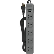 ROYU 5 Gang Power Extension Cord with One Master Switch - Gray