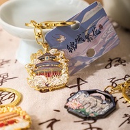 China Beijing Metal Keychain Attractions Cultural Creative View Area Tourist Keychain Gift Souvenir 