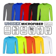 MICROFIBER LONG SLEEVE T SHIRT UNISEX ROUND NECK TSHIRT BAJU KOSONG LENGAN PANJANG TEE ANTI BACTERIA