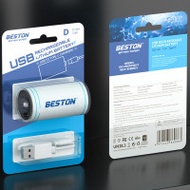 Beston USB充電1.5V D型鋰電池 (4000mAh) | 1.5V恆壓 | USB充電