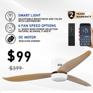 [1-2 Day Delivery]DC Smart Ceiling Fan w/ LED Light |3 Tone LED|Remote Control