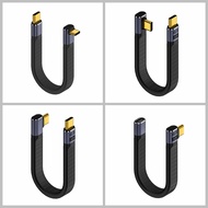 [Flexible Short Cable 13cm] USB 4.0 Full-Function Type-C Transmission Cable L/U-Shaped Elbow 240W+40