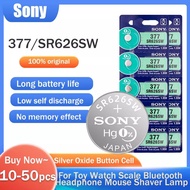 10-50pcs Sony 377 SR626SW SR626 377A AG4 LR66 1.55V silver oxide battery for car key watch MADE IN J