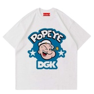 LOKAL Kaos cartoon "POPEYE DGK" Anime t-shirt cartoon/baju cartoon POPEYE vintage movie Animated car
