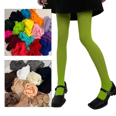 Run Resistant Solid Colored Semi Opaque Footed Tights High Waist Pantyhose Control Top Tights Hallow