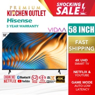 Hisense 58 Inch 4K UHD Smart TV 58A6100H | Netflix & Youtube | Game Mode | Voice Remote