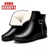 KY-DMom Shoes Winter Cotton Shoes Fleece-lined Autumn and Winter Non-Slip Warm Elderly Winter Shoes Middle-Aged Women's