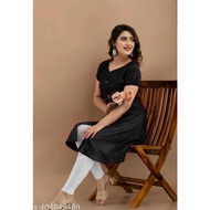 Women Rayon solid Kurti "Latest V-Neck Short Sleeve Kurti"