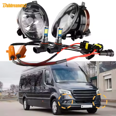 2 Pieces Car Front Bumper Fog Light With Canbus LED Bulb For Mercedes-Benz Sprinter (907,910) 2019 2