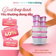 Set of 7 TUPPERWARE Mix Size Freezer Boxes - 4 300ML Boxes + 2 1.5L Boxes + 1 2.3L Box, All Sizes, E