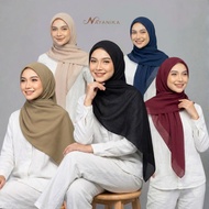 Nayanika Hijab Voal Premium Plain Sewn Edges Many Color Options (Plain Square Hijab Voal Sewn Edges)