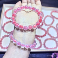Niche Agate Pink Candy Bracelet Hand Heart Original Agate Agate Natural Bracelet String Design Salt 