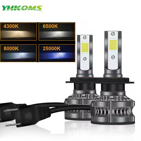 YHKOMS Car Headlight H1 H4 H7 LED Bulb H8 H11 H9 Led Lights 4300K 25000K 6500K 8000K Turbo lampada 1