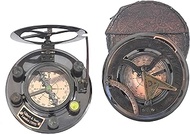 Royalmart Antique Brass Compass &amp; Copper Sundial Compass, Sundial Clock in Box Gift Sun Clock Ship Replica Watch (Black Finish)