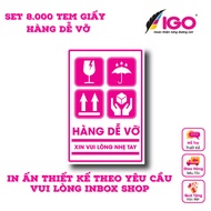 Set 8,000c IGO Fragile Goods Decal size 4 x 6 cm Pink