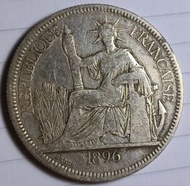 1896年A法國印度支那1皮阿斯特銀幣