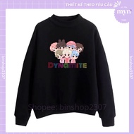 DYNAMITE BTS Long Sleeve Sweater with Chibi Print of BTS Members