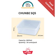 BEKAS PLASTIK MAKANAN Segi empat || Disposable Plastic Food Container with Lid square || SQ 5 2400ml