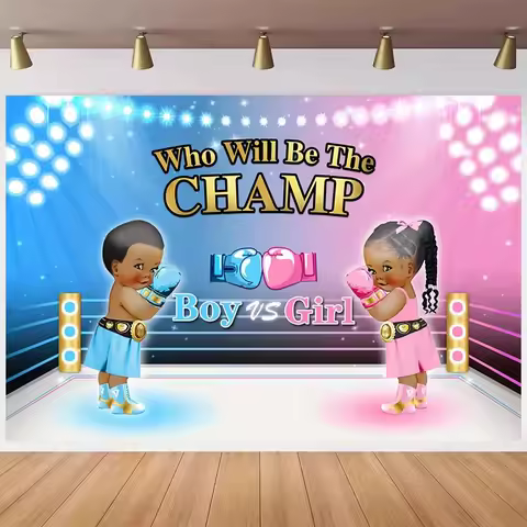 Boxing Theme Birthday Boxing Glove welcome Little Prince Baby Shower Spotlight Night Sports Competit