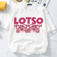 LOTSO BEAR STRAWBERRY BEAR TSHIRT WOMAN T SHIRT BAJU PEREMPUAN WANITA COTTON BAGGY VIRAL