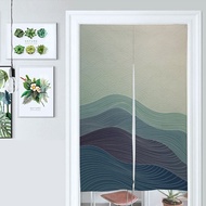 Japanese Noren, Japanese Waves Door Curtain,  Japanese Pattern Hemp Curtain, Door Curtain