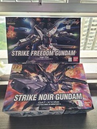Bandai HG Strike Freedom Gundam & Strike Noir Gundam 模型