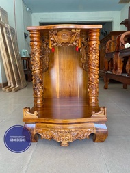 Bàn thờ thần tài gỗ Tràm cột Rồng 60 x 60 x 88cm - Hàng đẹp loại 1