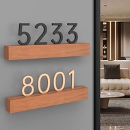 Modern Solid Floating House Number Plate Address Sign Business Signboard Nombor Rumah 实木门牌 定制 号码牌 E5
