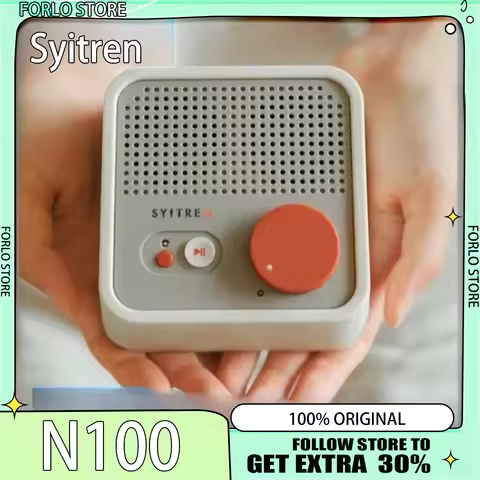 Syitren Mini Bluetooth Speaker N100 Ornament Built-in Dual Speaker Stereo Smart Bass Home Portable W