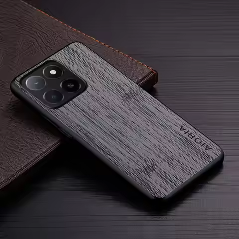 Case for Honor X7d X7a X7b X7c X8a X8b X8c X6a X6b X6c X5b Plus Straight Wood Grain PU Leather cover