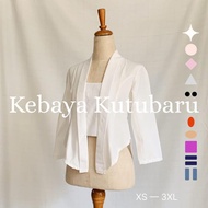 Loewes ATASAN KEBAYA KUTU BARU MODERN LINEN LOOK KATUN JEPANG PREMIUM Lengan Panjang 3/4 Warna Putih
