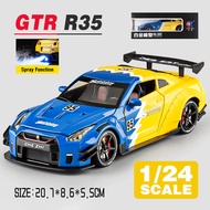 Perfect 1:24 Nissan GTR R35 Spray Version Diecast Model Car Alloy Cars Toys Collection Gift For Kids